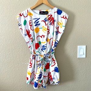 Vintage Jumper. Hyde Park. Small. Geo print. Multicolor